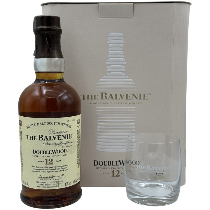 Whisky Balvenie DoubleWood 12 ani, cu pahar, 40%, 0.7l