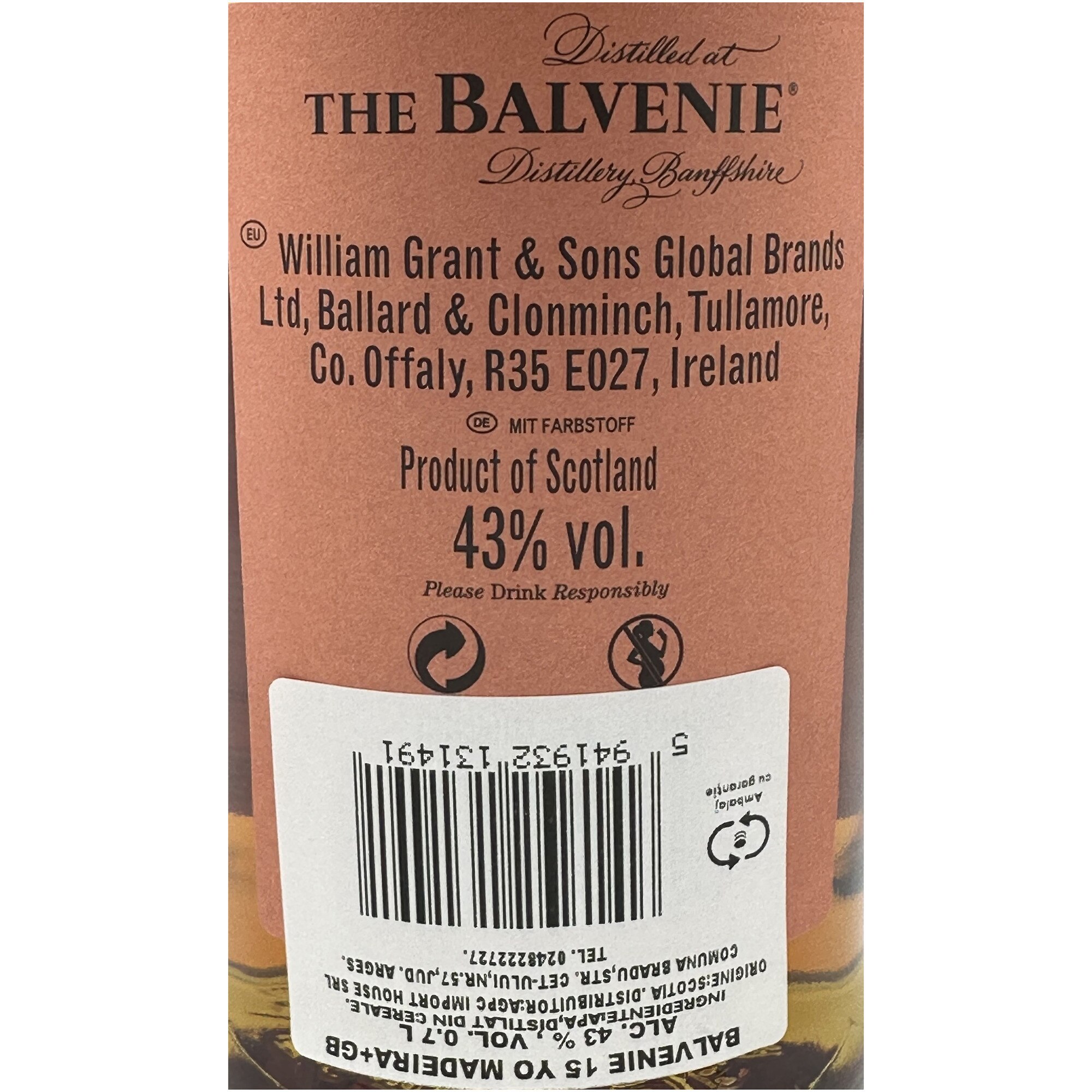 Whisky Balvenie Madeira Cask 15 ani, 43%, 0.7l - eMAG.ro