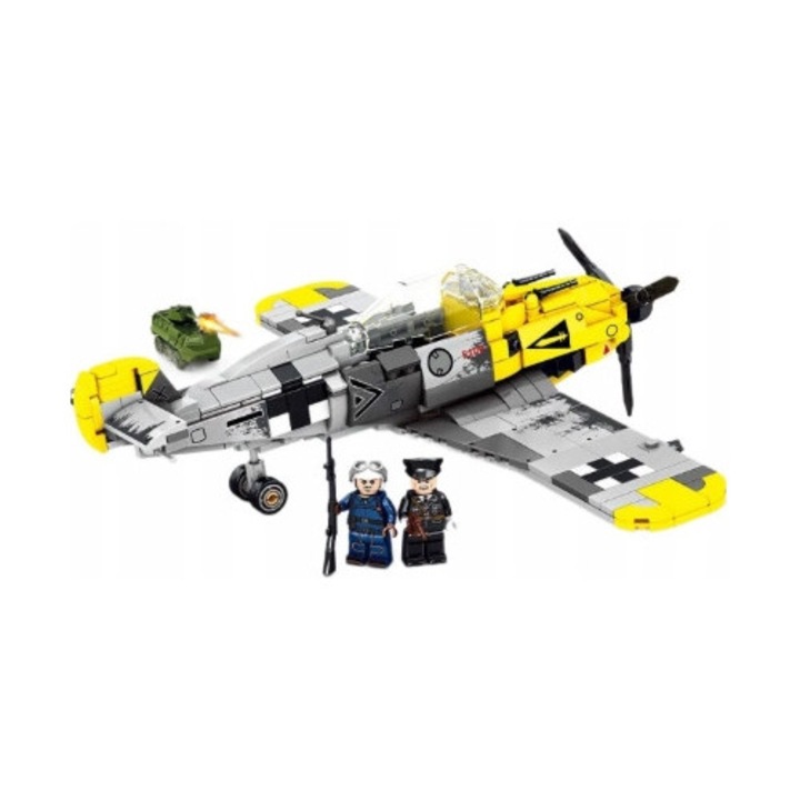 Set de constructie WWII German Fighter BF-109, 523 piese, multicolor