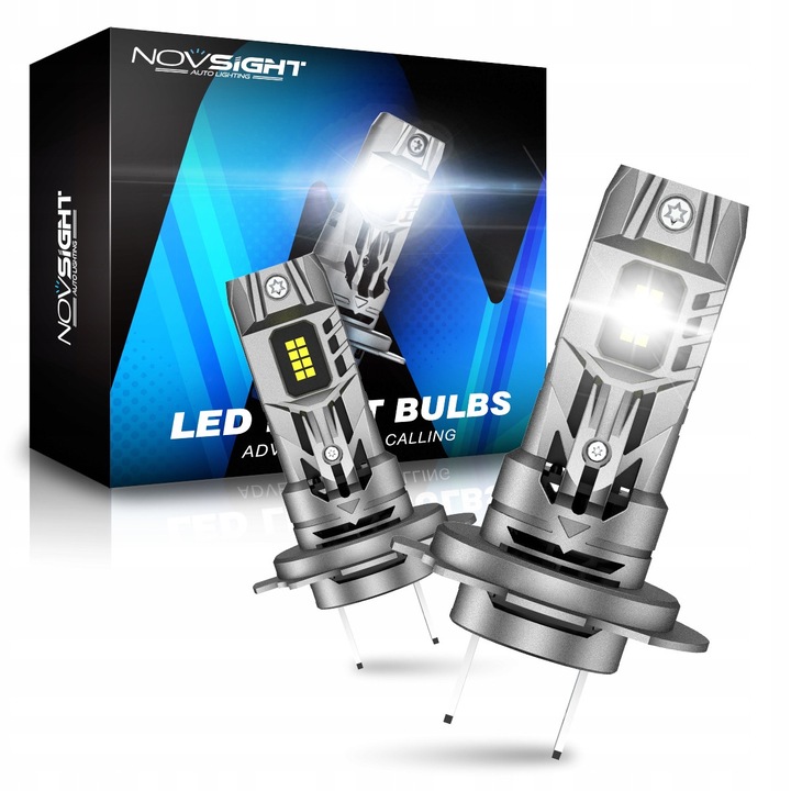 Set 2 Becuri LED H7 6500K, 16000 Lumen, 1:1, Waterproof IP68, Novsight