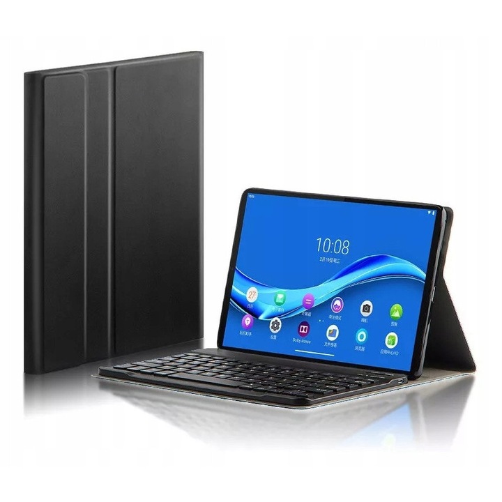 Husa tableta cu tastatura pentru Lenovo Tab M10 10.1'' 2022, protectie completa, neagra, set complet