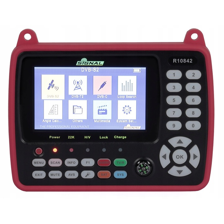 Contor semnal DVB-T/T2/C si DVB-S/S2 Signal ST-5150, 170x120x40mm, acumulator Li-Ion 2600mAh, display LCD