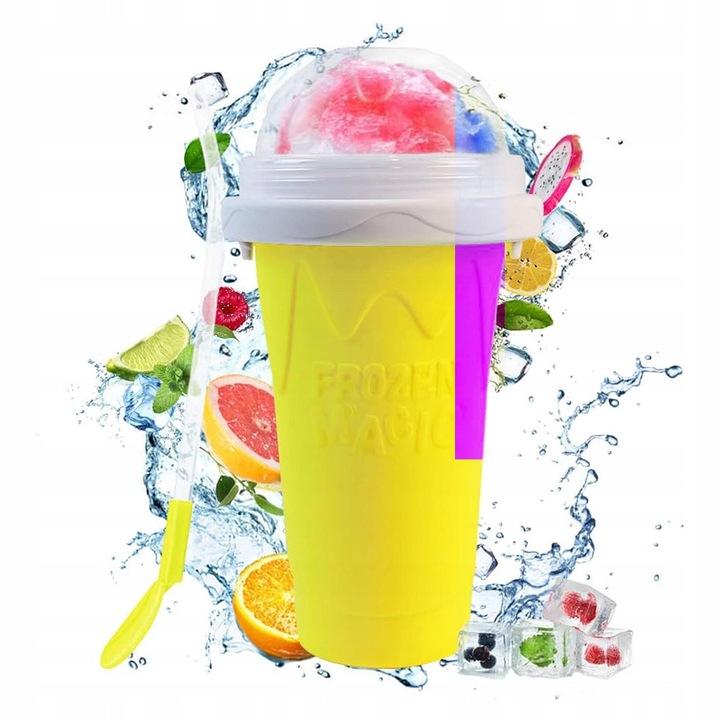 Pahar pentru bauturi inghetate, 330ml, material silicon, dimensiuni 11x11x21.5cm, reutilizabil