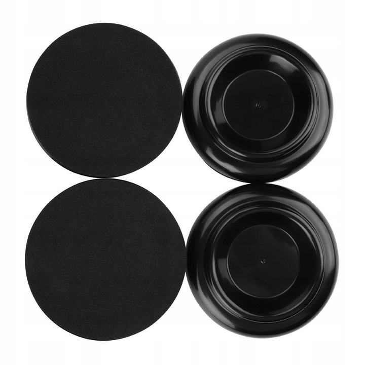 Set 4 suporturi antiderapante, pentru picioare pian, plastic, negru, 10x2,5cm