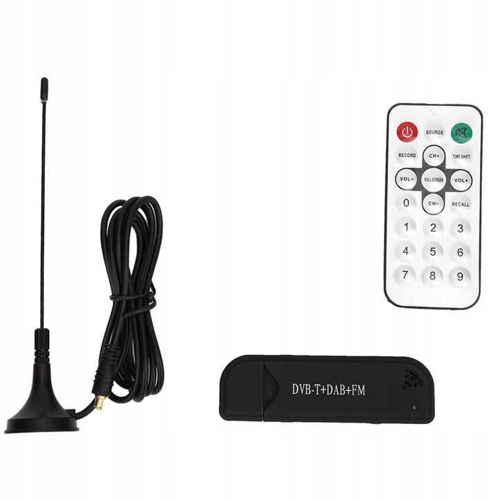 Receiver DVB-T USB RTL2832U, functii de inregistrare video si radio, telecomanda, antena