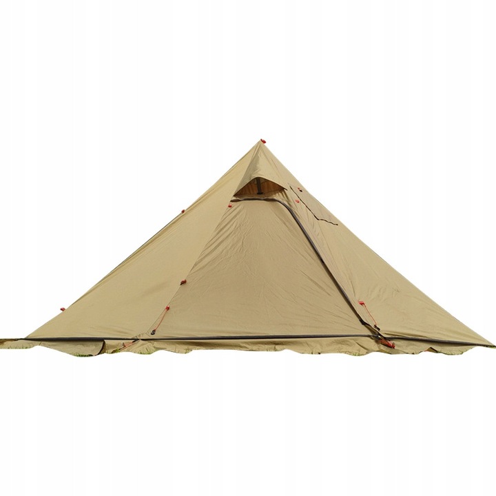Cort camping Tipi pentru 4-6 persoane, cu deschidere pentru soba, culoare brown, dimensiuni 400x400x220cm
