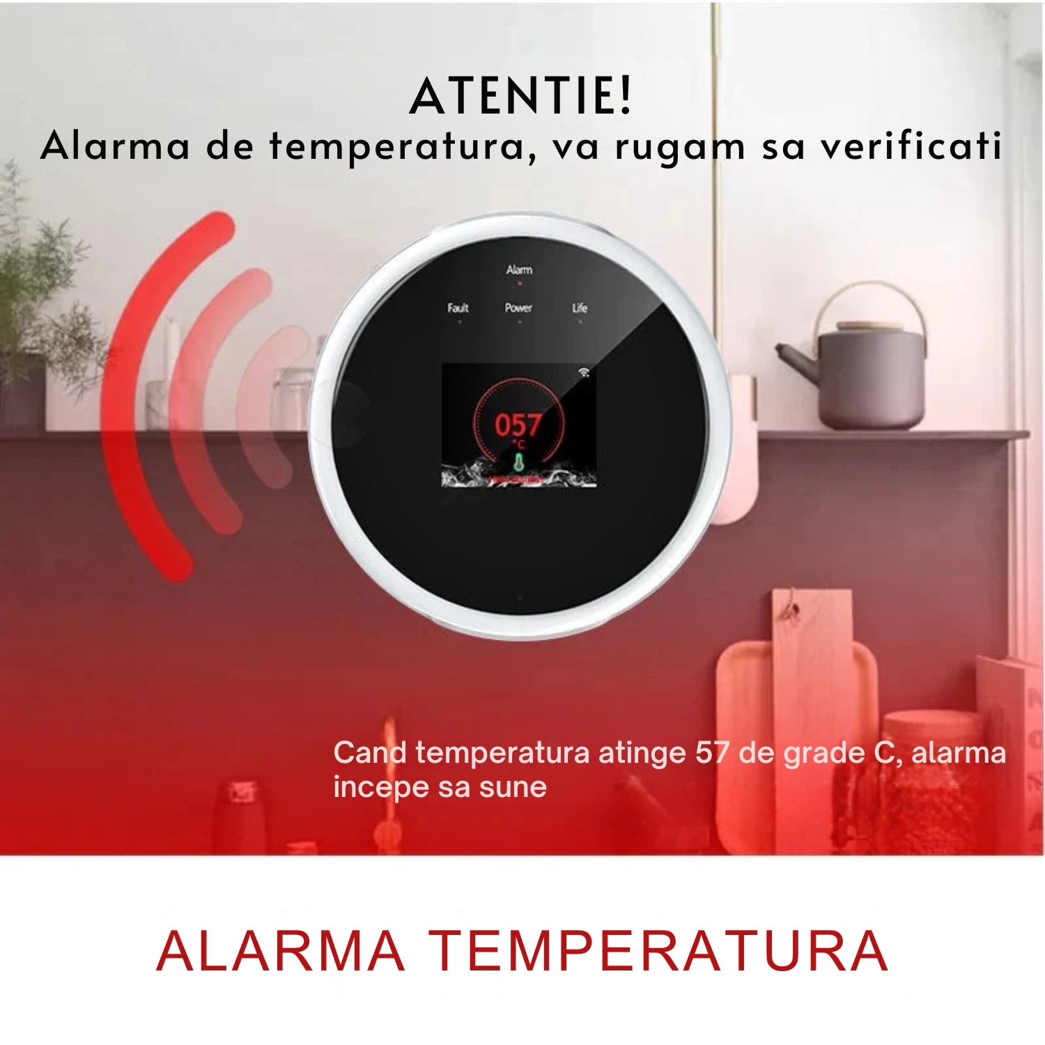 Detector Scurgeri de Gaze, Senzor de Gaz si Temperatura Smart ...