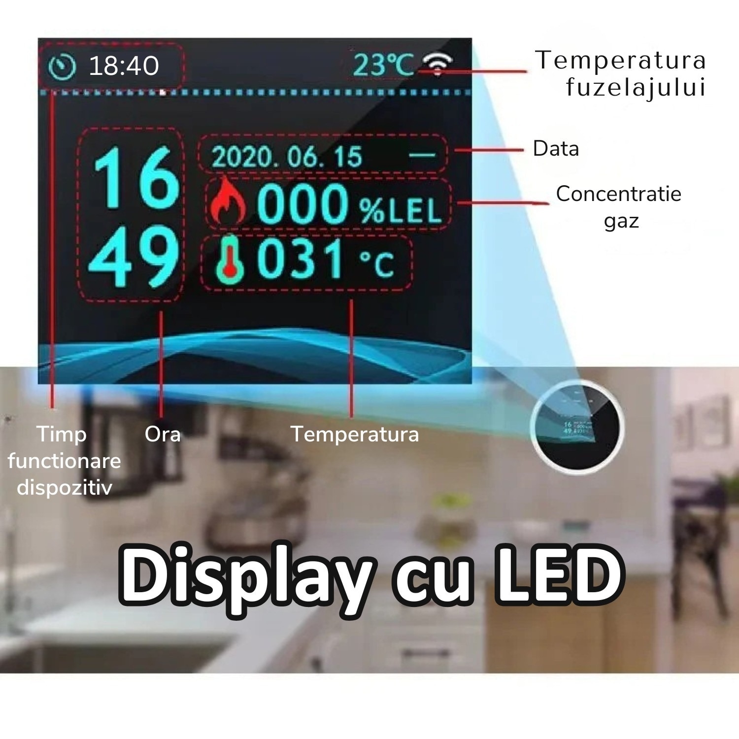 Detector Scurgeri de Gaze, Senzor de Gaz si Temperatura Smart ...