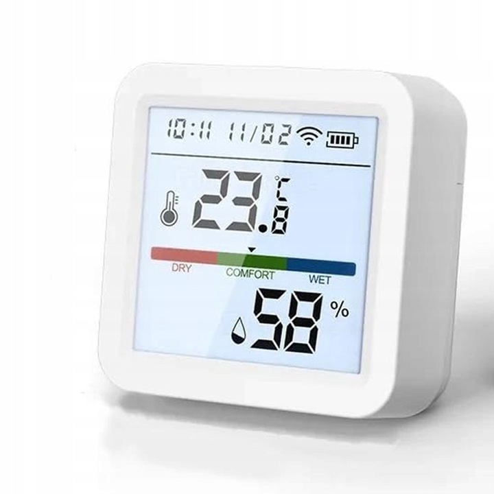 Termometru digital, ZREE, termohigrometru WiFi, LCD, alb, interior