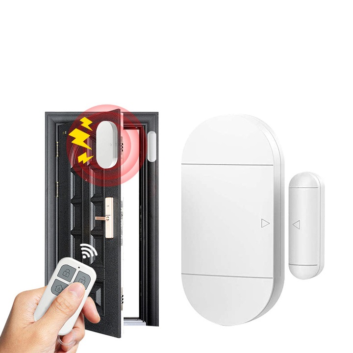 Алармена система 130dB за врати и обков, безжична, комплект с дистанционно управление, 15м, многоцветна