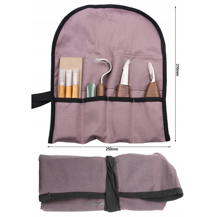 Fafaragó szerszámkészlet, 11 darabos, barna