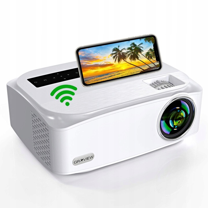 Videoproiector Groview 1080p, 9500 lumeni, WiFi 2,4G/5G, cu difuzoare HiFi