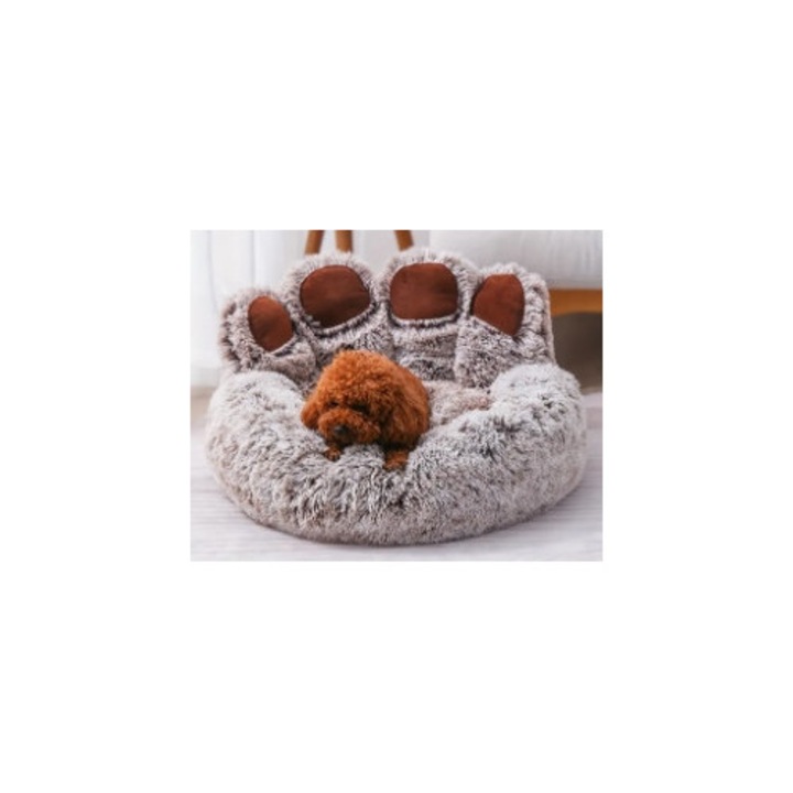 Culcus pentru animale, model laba, poliester, nylon, 60cm, multicolor