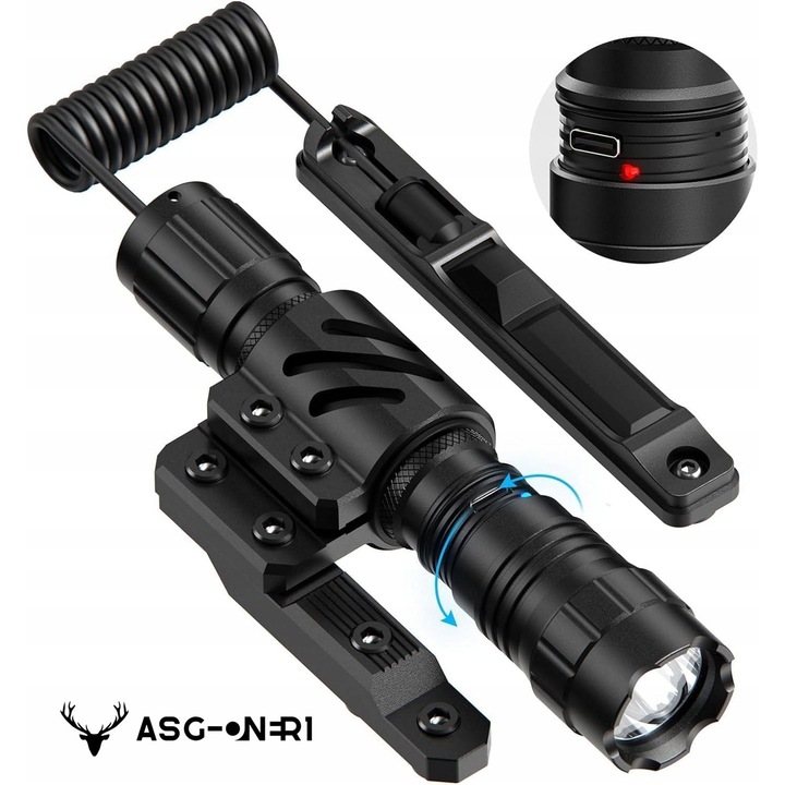 Lanterna tactica ASG FL34, 1500 lumeni, 4 moduri, IPX7, 8,5x6,6x1,69 inch