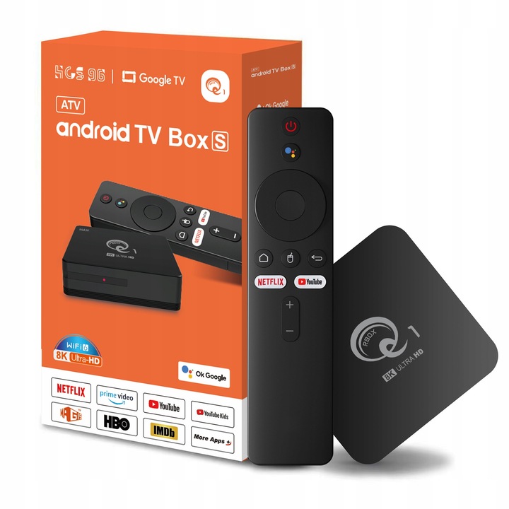 Mediaplayer SMART TV BOX Q1 8K, 2G RAM, 16G ROM, control vocal, HDMI