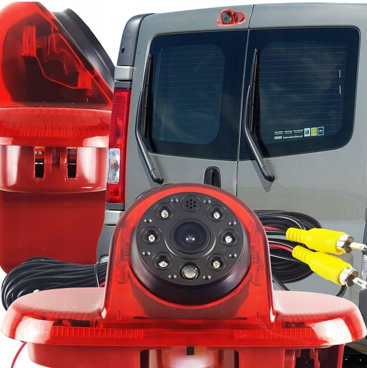 Camera de marsarier cu unghi de 170°, rezolutie HD, iluminare nocturna cu LED-uri, set complet cu cablu video si instructiuni