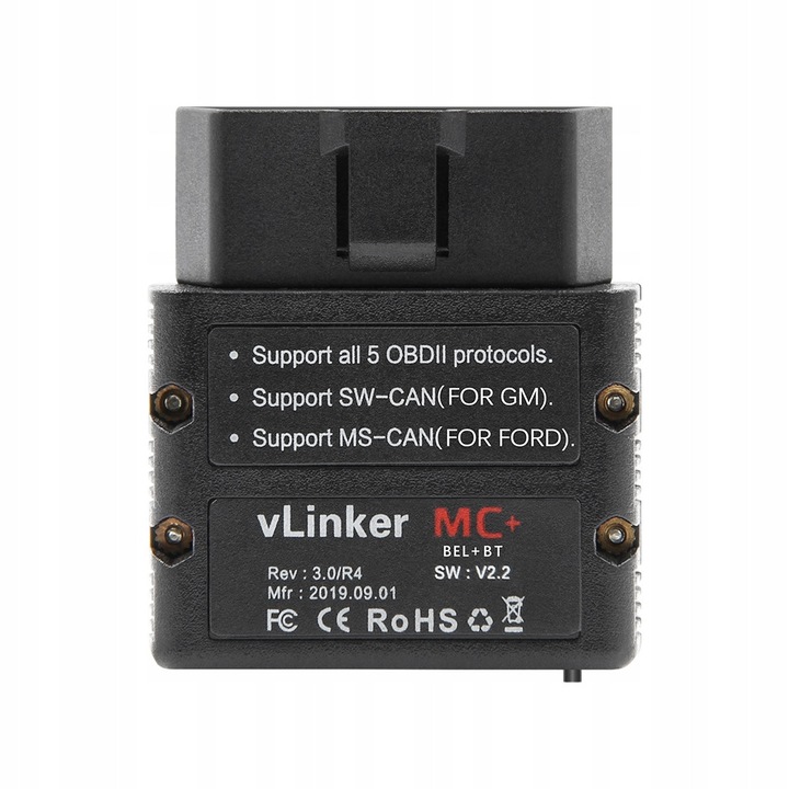 Диагностичен интерфейс Vgate vLinker MC+ BT4.0, съвместим с Bimmercode и FORScan, OBD2, пълен комплект