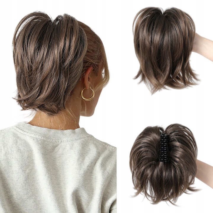 Coc clip-on, 25 cm, 110g, sintetic, natural, usor de utilizat