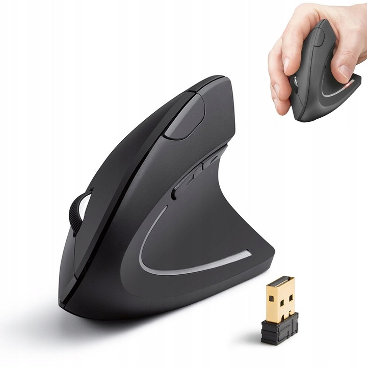 Ergonomikus függőleges egérpad, fekete