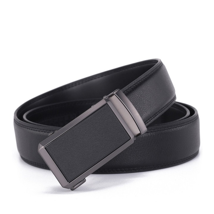 Automata öv szálcsiszolt csattal / Üzleti öv / Fekete