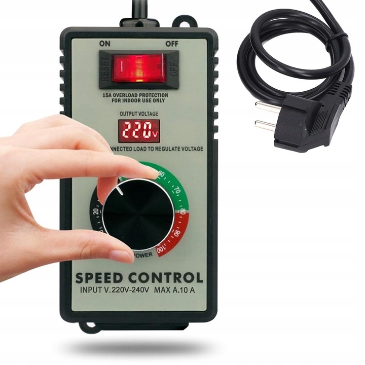 Regulator de viteza 230V, 2000W, cu protectie la suprasarcina, pentru ventilatoare si motoare electrice