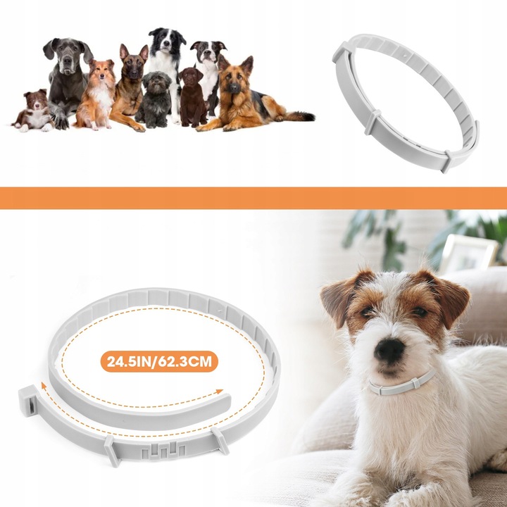 Set 6 zgarzi feromonale antistres pentru caini, 62 cm