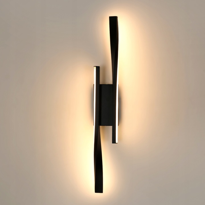 Aplica LED Tealight, 16W, 3000K, fekete, méretek 42x6x5.5cm