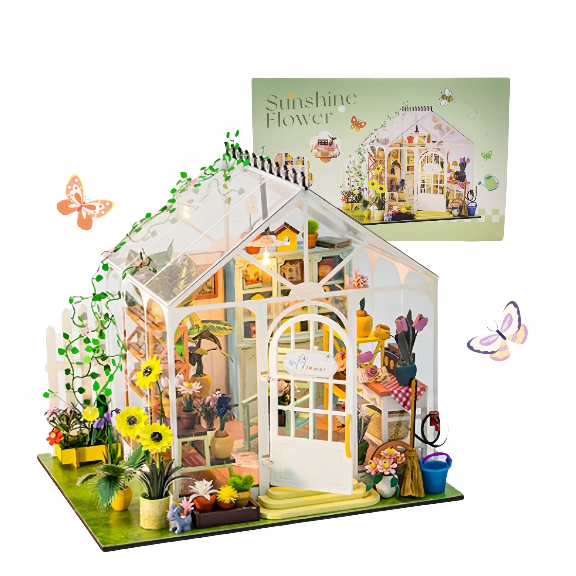 Puzzle 3D, miniaturowa sera cafenea, cu iluminare, 18,5x16x16cm