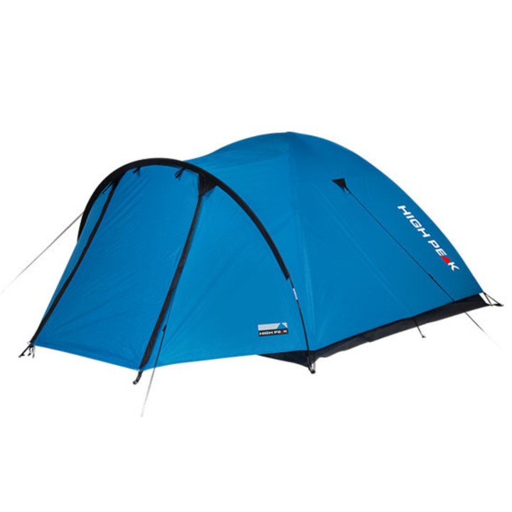 Cort camping High Peak Narvik 4, 4 persoane, impermeabil, 295x240cm, albastru