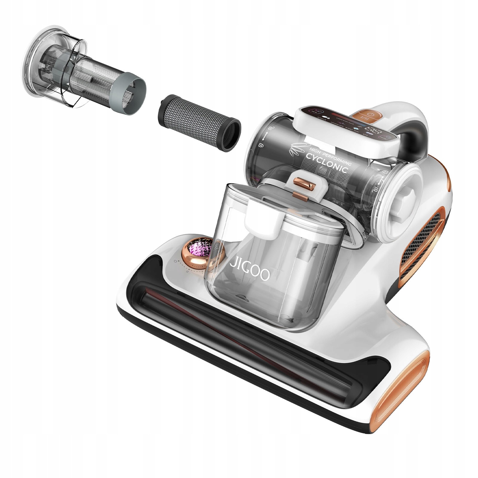 Aspirator pentru saltea JIGOO T600, dual-cup, 700W, alb, 0.5l