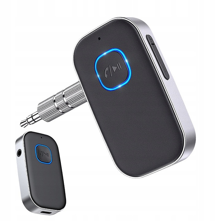 Adaptor Bluetooth 5.0 AUX, microfon incorporat, 10m, set cu cablu Jack 3.5mm si cablu de incarcare USB-C