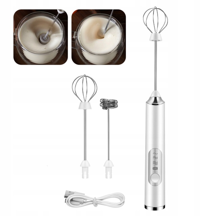 Mixer electric, 2 capete, alb, 16,5x3cm
