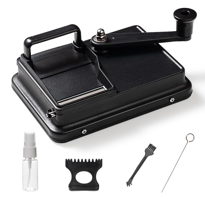Aparat manual pentru tigari, injector de tutun, constructie metalica durabila, ghidaj dublu de precizie, umplere uniforma, usor de utilizat (4 pasi), ideal pentru incepatori si fumatori obisnuiti, un cadou excelent