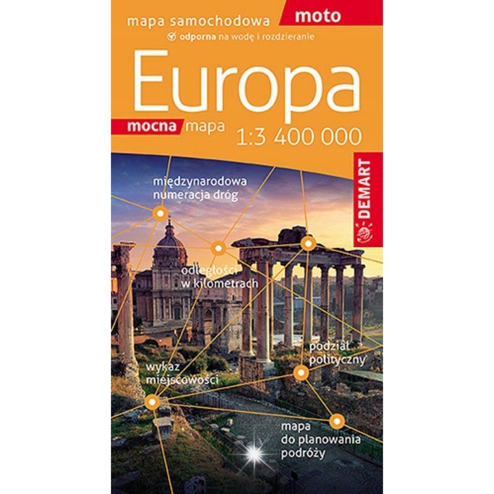 Harta rutiera Europa 1:3400 000, Praca zbiorowa, 2022, 2 pagini, Demart