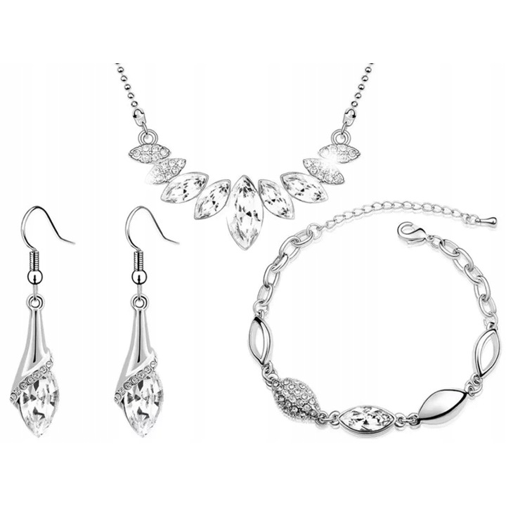 Set bijuterii, Lovrin, metal placat, lungime colier 51cm, lungime bratara 18cm