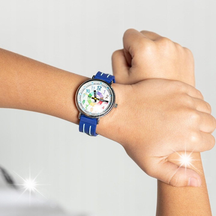 Ceas copii Kiddus, digital, cu iluminare, curea din silicon, 35x38x11mm, 22cm