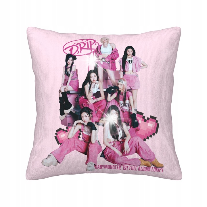 Perna decorativa, K-POP BABYMONSTER, design dublu fata, cadou unic