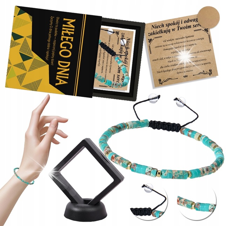 Bratara dama cu pietre naturale Jaspis Imperial, multicolor, dimensiune reglabila 16-25cm, set cu cutie cadou