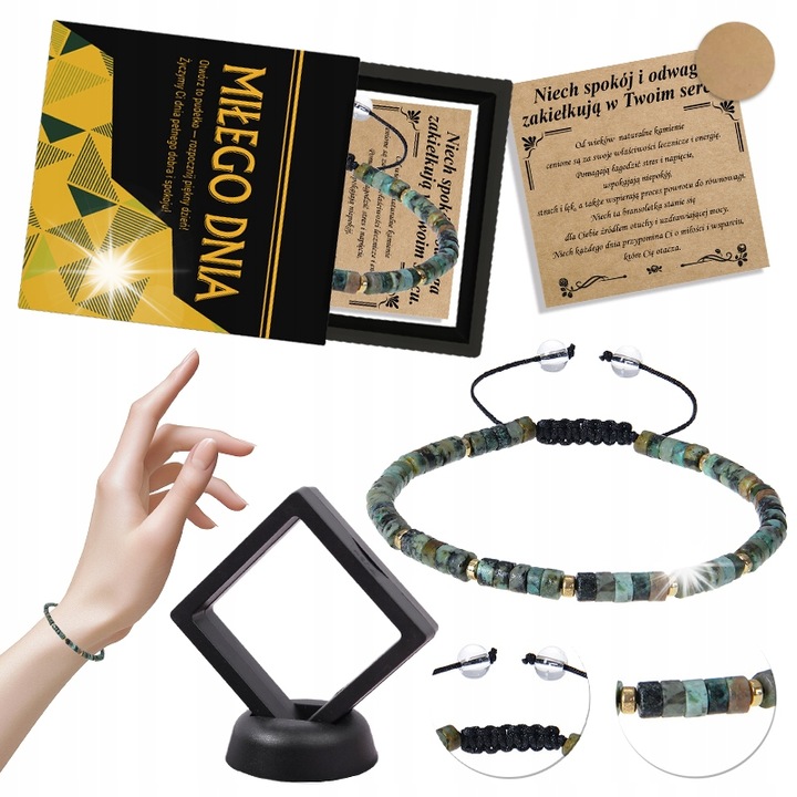 Bratara dama oe snur, piatra turcoaz, cu cutie