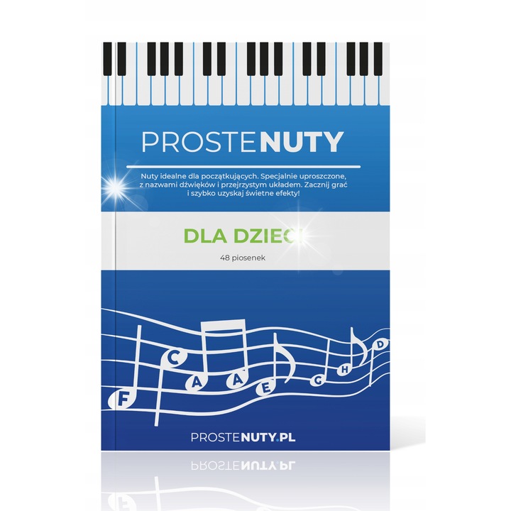 Książka proste nuty na pianino keyboard, fortepian, łatwe nuty dla dzieci