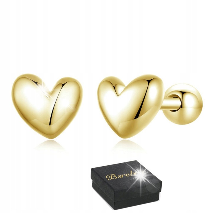 Cercei dama, Bsrebra, Srebrne PROBA 925, aurii, 5mmx5mm, set