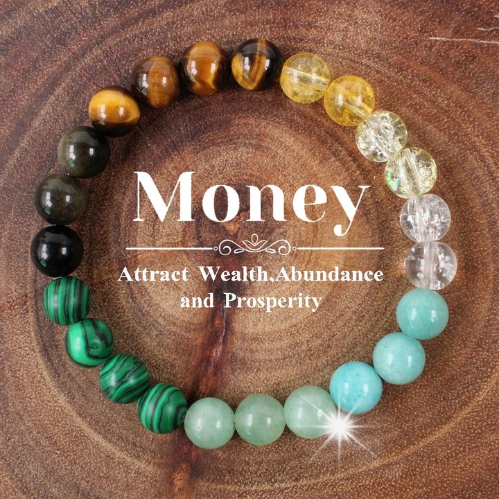 Bratara din cristal natural, piatra paun, atragere bogatie, bijuterii dama