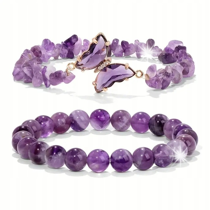 Bratara din cristale naturale, mov