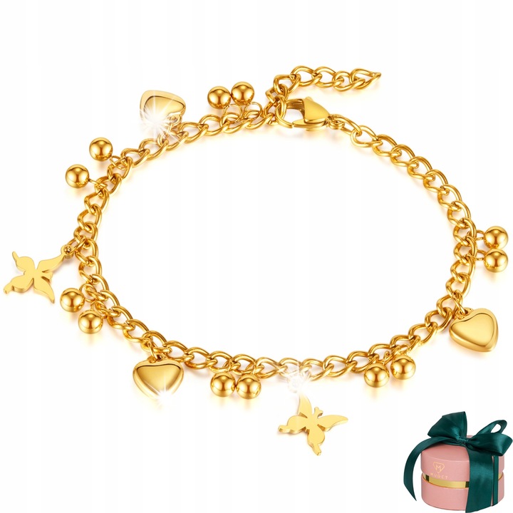 Bratara de picior din otel chirurgical, design elegant, lungime reglabila, 22+3 cm