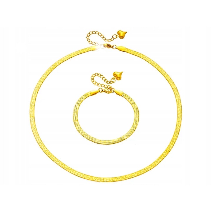 Set bijuterii dama, Lovrin, auriu, 42x0,4cm, 17x0,4cm