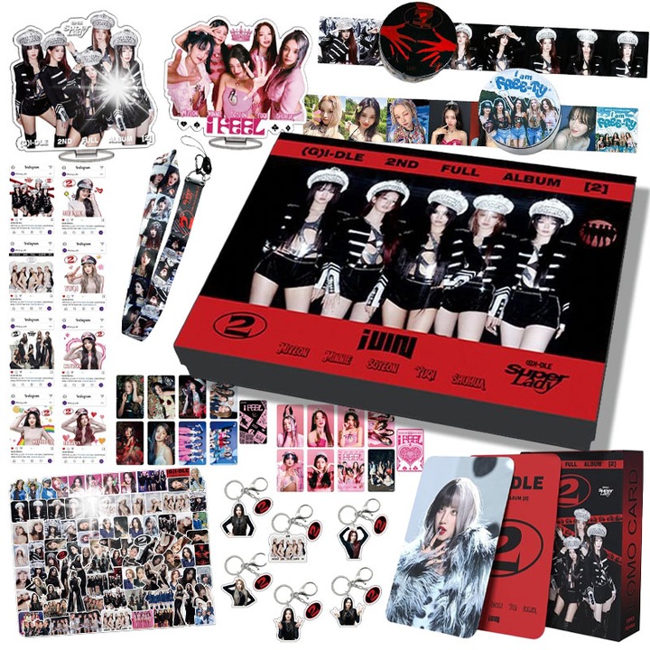 Kulcstartó szett (G)I-DLE, eredeti album, matricával