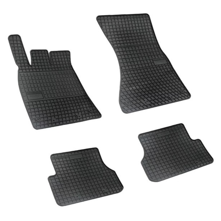 Set 4 Covorase Auto Stil Tavita din Cauciuc Moale si Flexibil Compatibile cu Volkswagen Passat B8 2014-Prezent, Culoare Negru