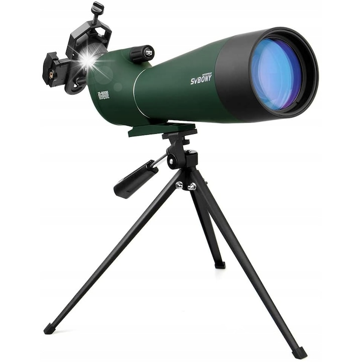 Luneta de observatie Svbony 20-60x80mm cu stativ, adaptor pentru smartphone, 80mm, waterproof, 408x102x145mm