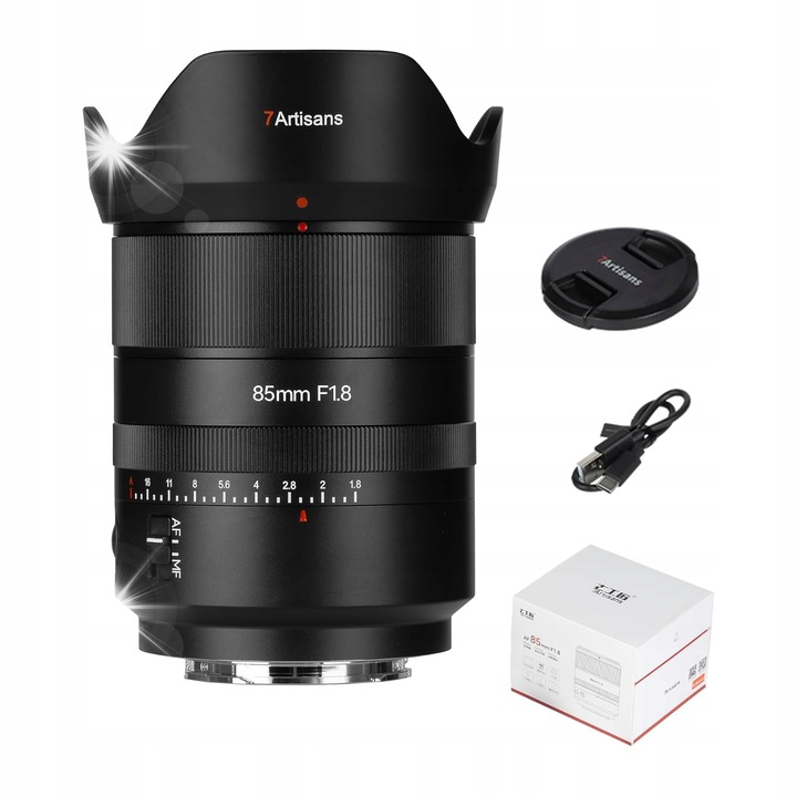 Obiectiv 7Artisans AF 85mm F1.8 pentru Sony E Mount, autofocus, deschidere mare, compact