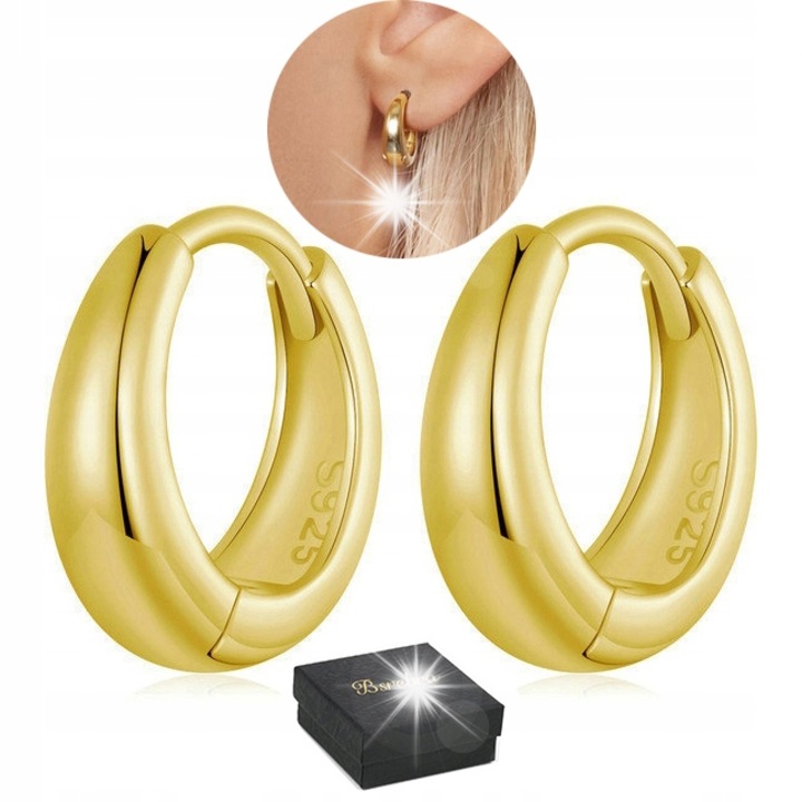 Cercei din argint 925 placat cu aur, Bsrebra, 11.5mm, hipoalergici, set